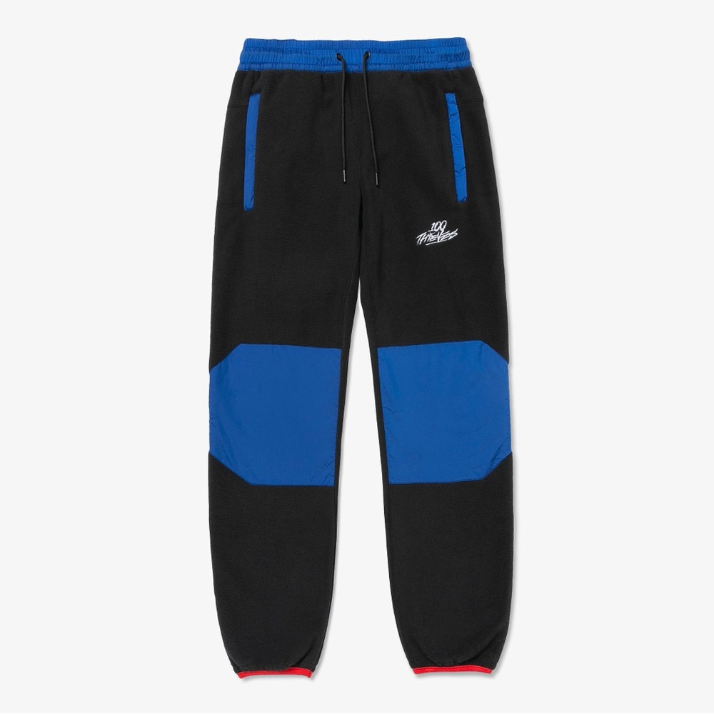 100 Thieves FW'22 POLAR FLEECE PANT - BLACK BLUE MENS SIZE SMALL
